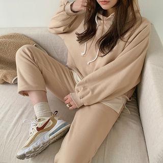 Drawcord Hoodie & Pants Matching Set