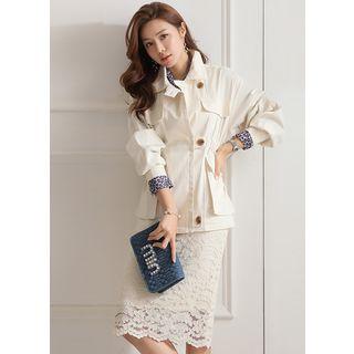 Band-waist Flap-pocket Parka