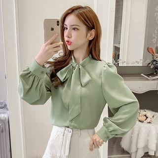 Ribbon Bow Chiffon Shirt