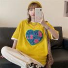 Mock Two-piece Heart T-shirt
