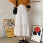 High-waist Plain Chiffon Maxi Skirt