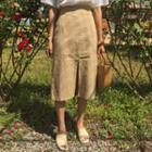 Slit-front Band-waist Skirt