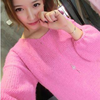 Lantern Sleeve Knit Top