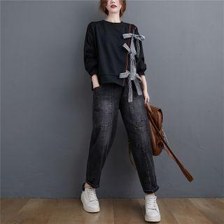 Bow Sweatshirt Black - One Size