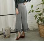 Frilled Hem Wide-leg Pants