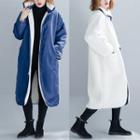 Fleece Zip Coat Blue & White - One Size