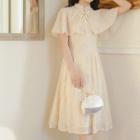 Set: Plain Capelet + Sleeveless Chiffon A-line Dress