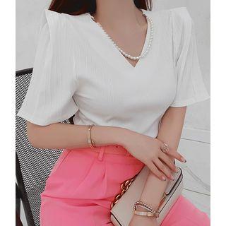 Sharp Shoulder Detachable Necklace Top