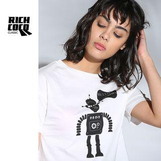 Robot Print Short-sleeve T-shirt