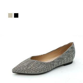 Glittered Pointy-toe Flats