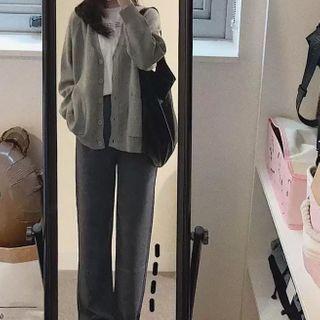 Plain Cardigan / Sweatpants / Set