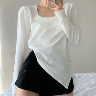 Long-sleeve Slit T-shirt / Shorts