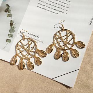 Alloy Hoop Shell Fringed Earring