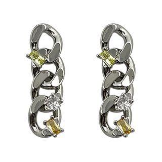 Rhinestone Chunky Chain Alloy Dangle Earring