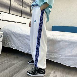 Leopard Trim Jogger Pants