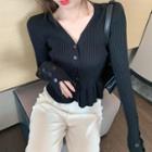 Rib Knit Top Black - One Size