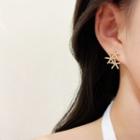 Flower Rhinestone Alloy Earring E3394 - 1 Pair - Gold - One Size