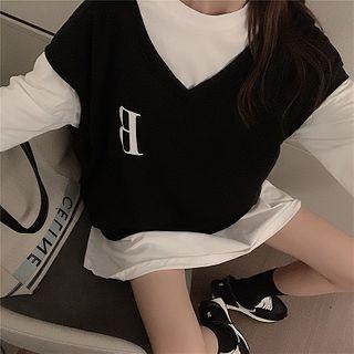 Long-sleeve T-shirt / Lettering Vest