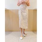 Shirred-detail Long Floral Skirt