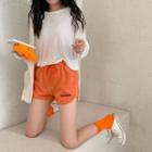Embroidered High-waist Hot Shorts