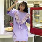 Ruffled Short-sleeve T-shirt Dress