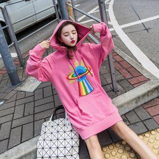 Print Long-sleeve Hoodie Dress