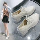 Paneled Faux Leather Lace-up Shoes
