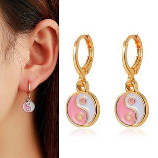 Yin And Yang Glaze Alloy Dangle Earring