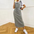 Pocket-front Drawstring-waist Maxi Jumper Dress