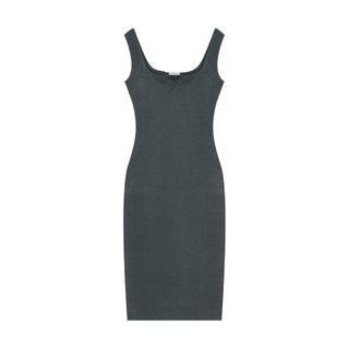 Henley Mini Tank Dress Gray - One Size
