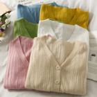 Button-up Light Knit Top In 13 Colors