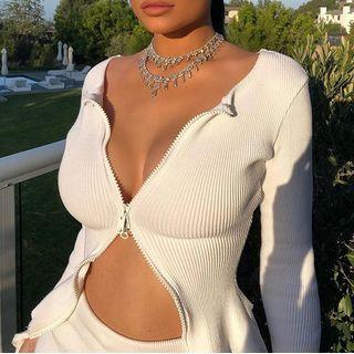 Long Sleeve Zip Sweater
