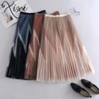 Pleated Overlay Skirt