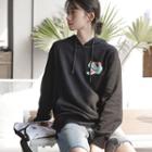 Dinosaur Print Hoodie Black - One Size