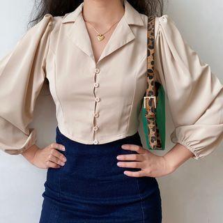 Single-breasted Long-sleeve Top