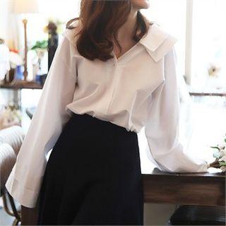Layered-collar Wide-sleeve Shirt