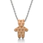 Ip Rose Gold Butterfly Kenny Bear Pendant With Necklace Ip Rose Gold - One Size