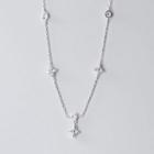 925 Sterling Silver Rhinestone Necklace S925 Sterling Silver - Silver - One Size