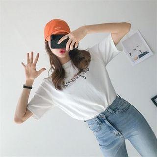 Lettering Smile Emoji T-shirt