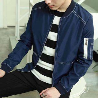 Slim-fit Bomber Jacket / Hooded Zip Jacket