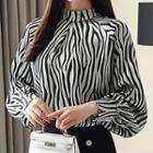 Zebra Print Chiffon Blouse