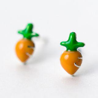 925 Sterling Silver Carrot Stud Earring / Ring