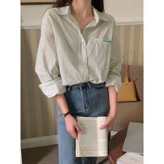 Striped Shirt Stripes & Lettering - Green - One Size