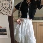Short-sleeve Cardigan / Spaghetti Strap Top / A-line Skirt