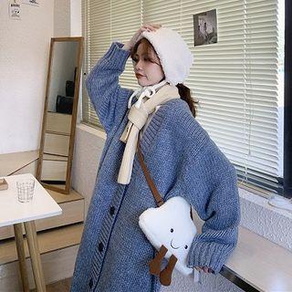 V-neck Long Cardigan Milk Blue - One Size