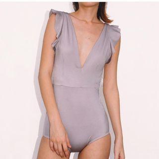 V-neck Frilled Swimsuit