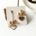 Bow & Heart Asymmetrical Dangle Earring