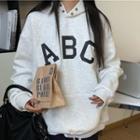 Oversized Lettering Hoodie Light Gray - One Size