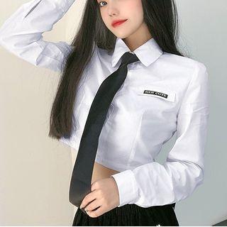 Short-sleeve / Long-sleeve Crop Shirt
