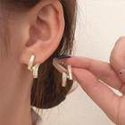 Shell Rhinestone Spiral Stud Earring